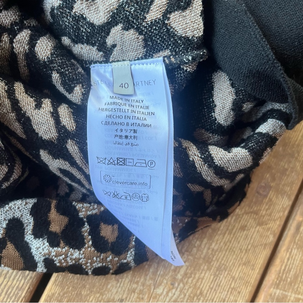 STELLA McCARTNEY leopard Print Knit Mini A-line Dress - Picture 5 of 7